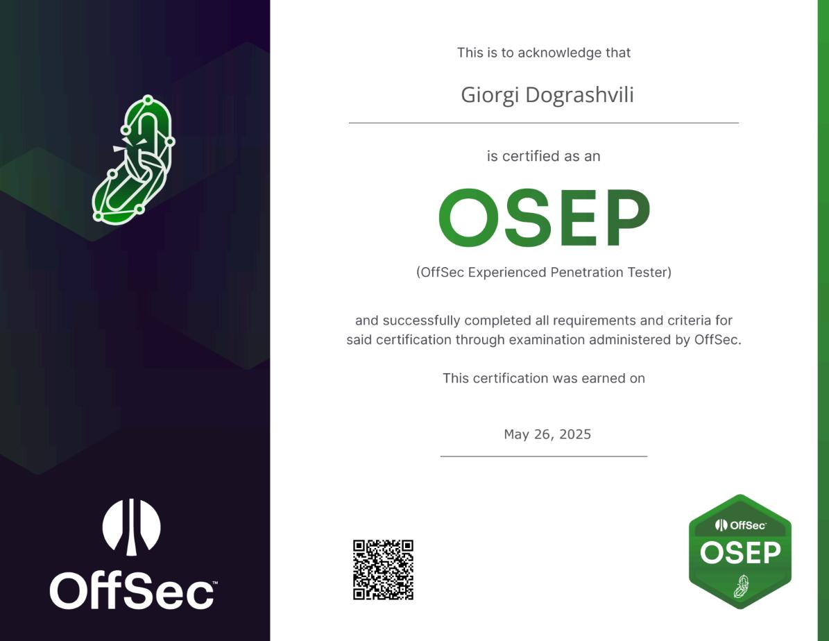 OSEP Certificate